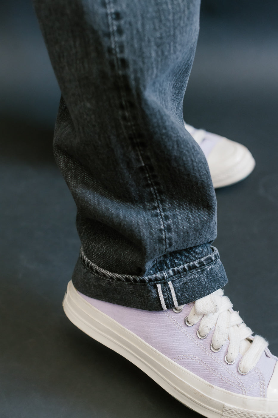 01-1050W-D61S - 105 - Standard Fit Selvedge Denim - Black Stone