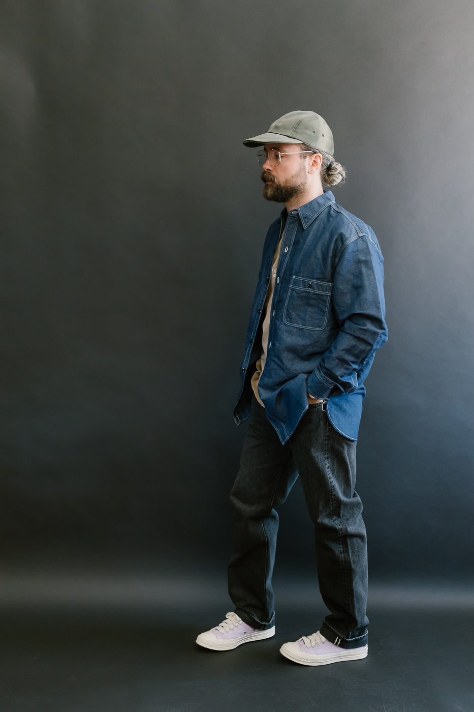 01-1050W-D61S - 105 - Standard Fit Selvedge Denim - Black Stone