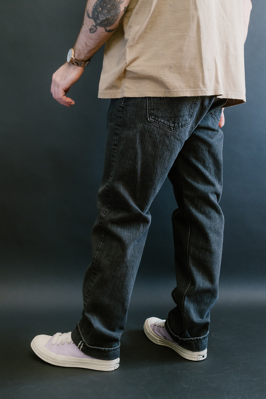 01-1050W-D61S - 105 - Standard Fit Selvedge Denim - Black Stone