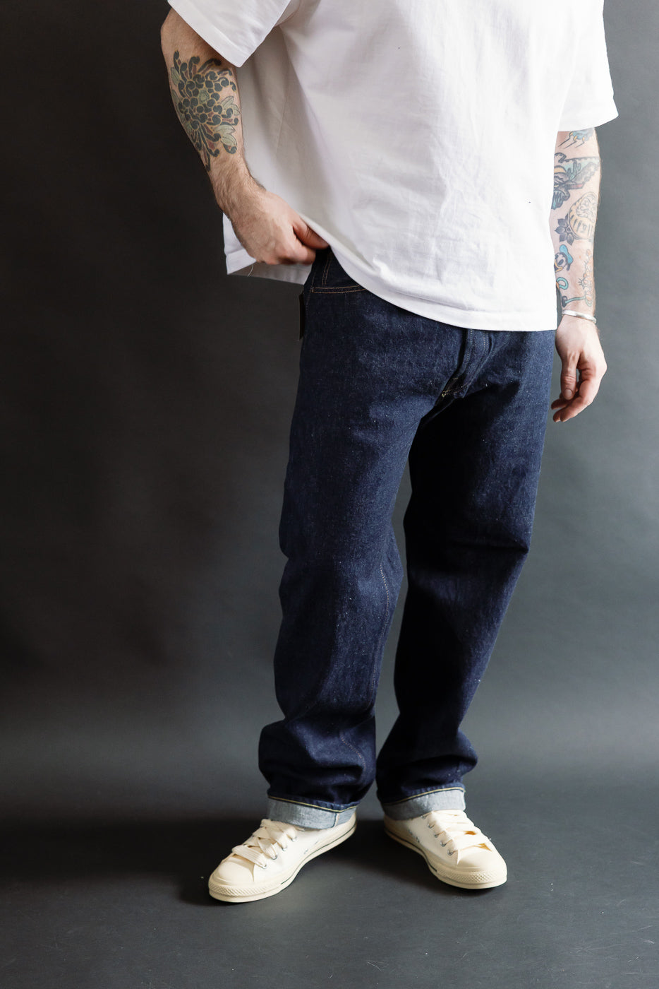 Front view, full body shot of male model 5'9