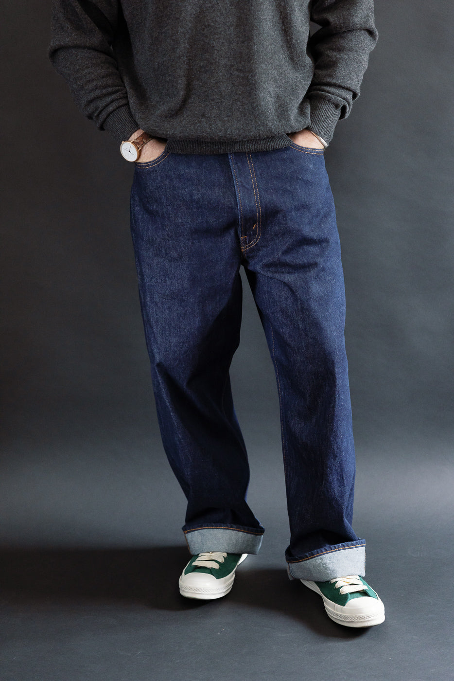 01-1100W-81 - 100 Super Dad's Fit Denim Jeans - One Wash