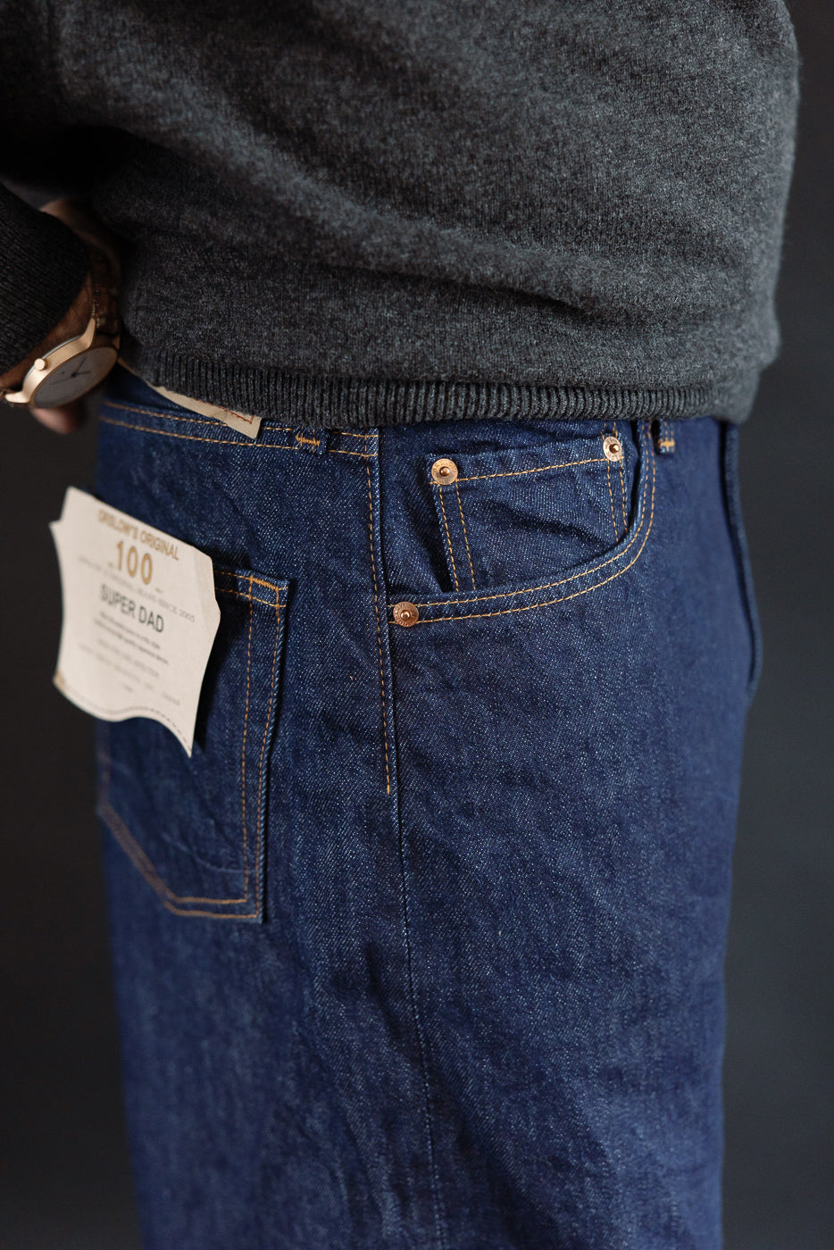 01-1100W-81 - 100 Super Dad's Fit Denim Jeans - One Wash