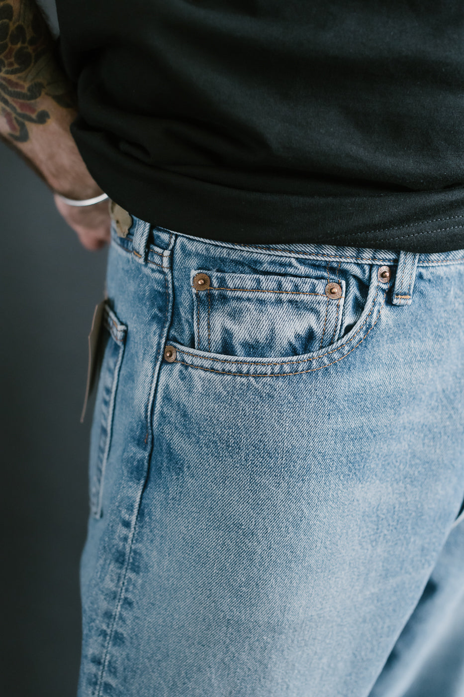 01-1010W-95 - 101 Dad's Fit Denim Jeans - Used Denim Wash