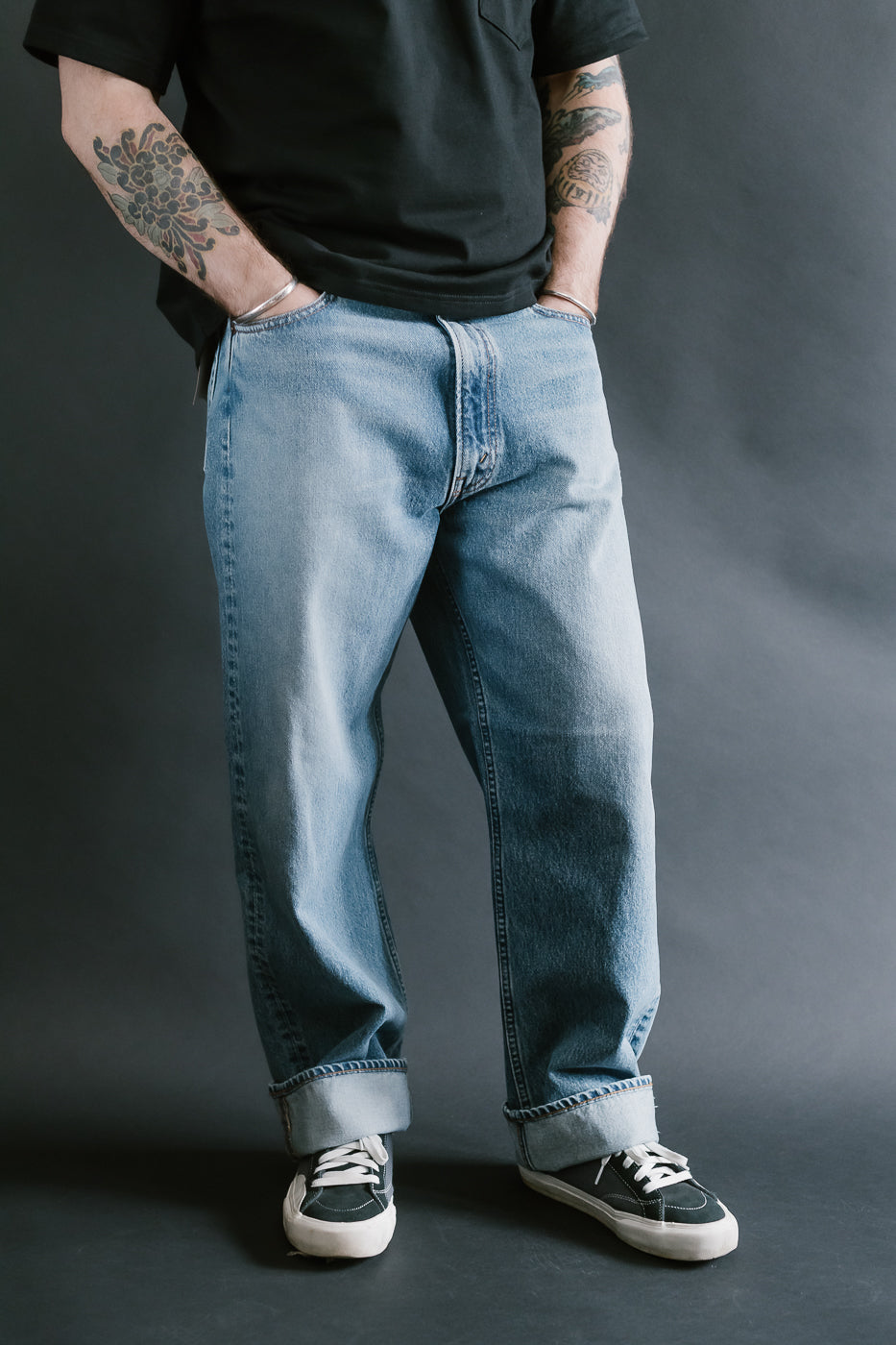 01-1010W-95 - 101 Dad's Fit Denim Jeans - Used Denim Wash