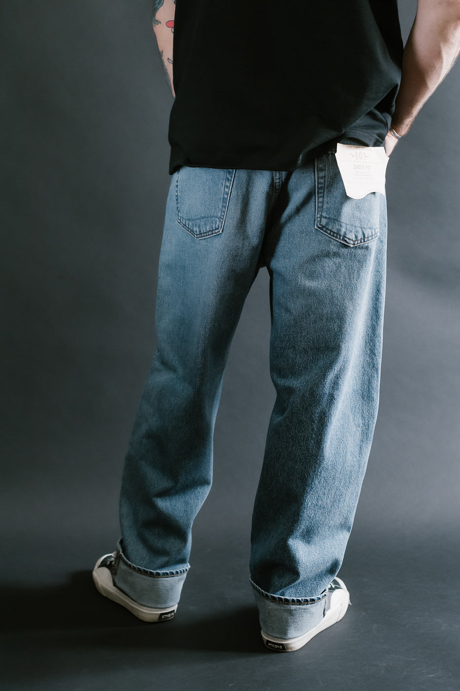 01-1010W-95 - 101 Dad's Fit Denim Jeans - Used Denim Wash