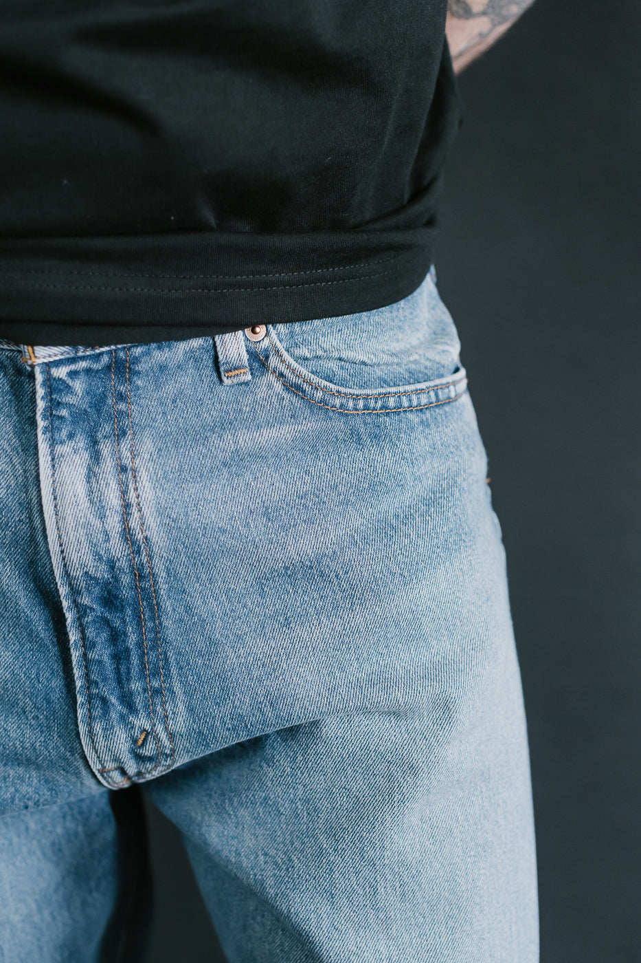 01-1010W-95 - 101 Dad's Fit Denim Jeans - Used Denim Wash