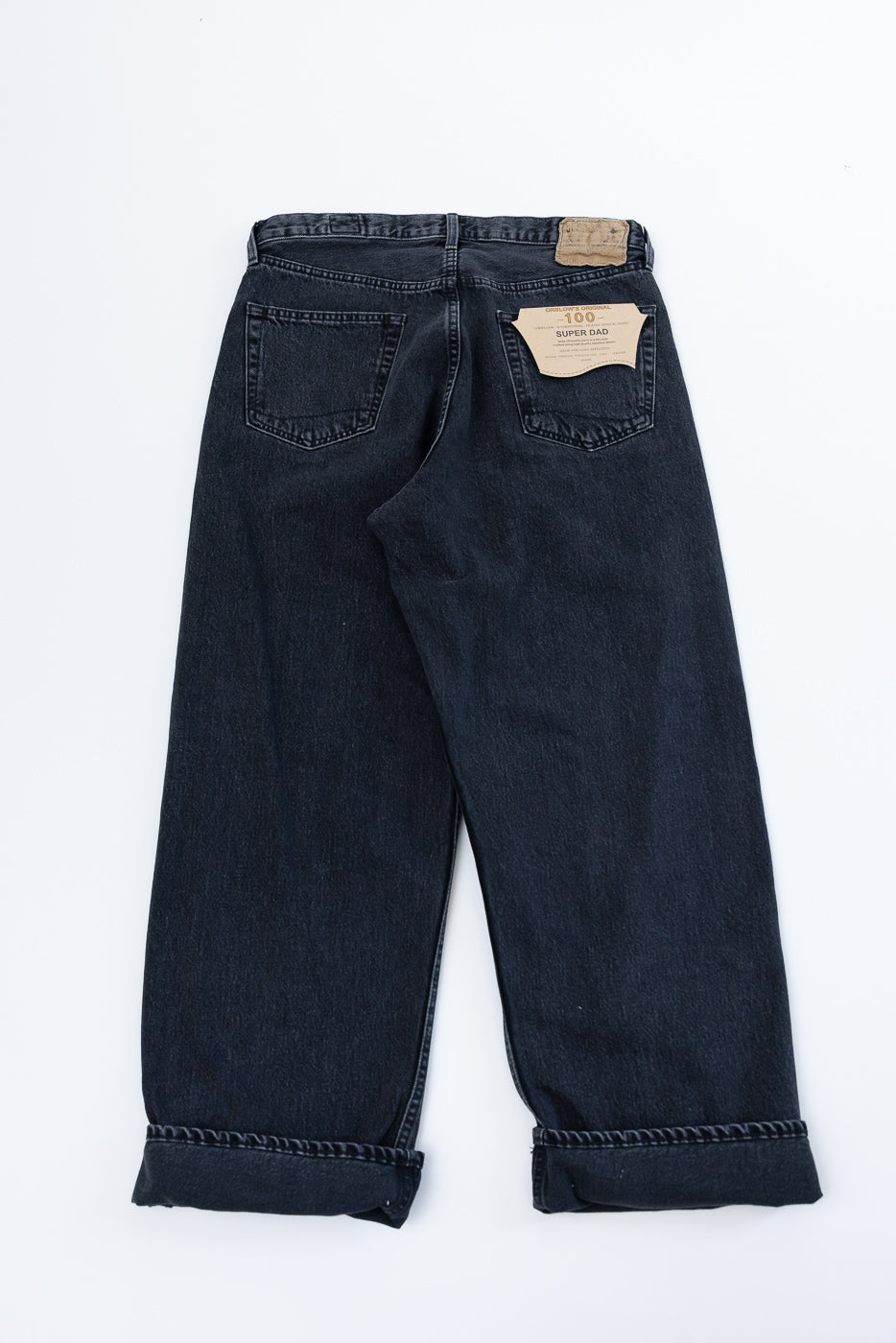 01-1100W-D61SK - 100 Super Dad's Fit Denim Jeans - Black Denim
