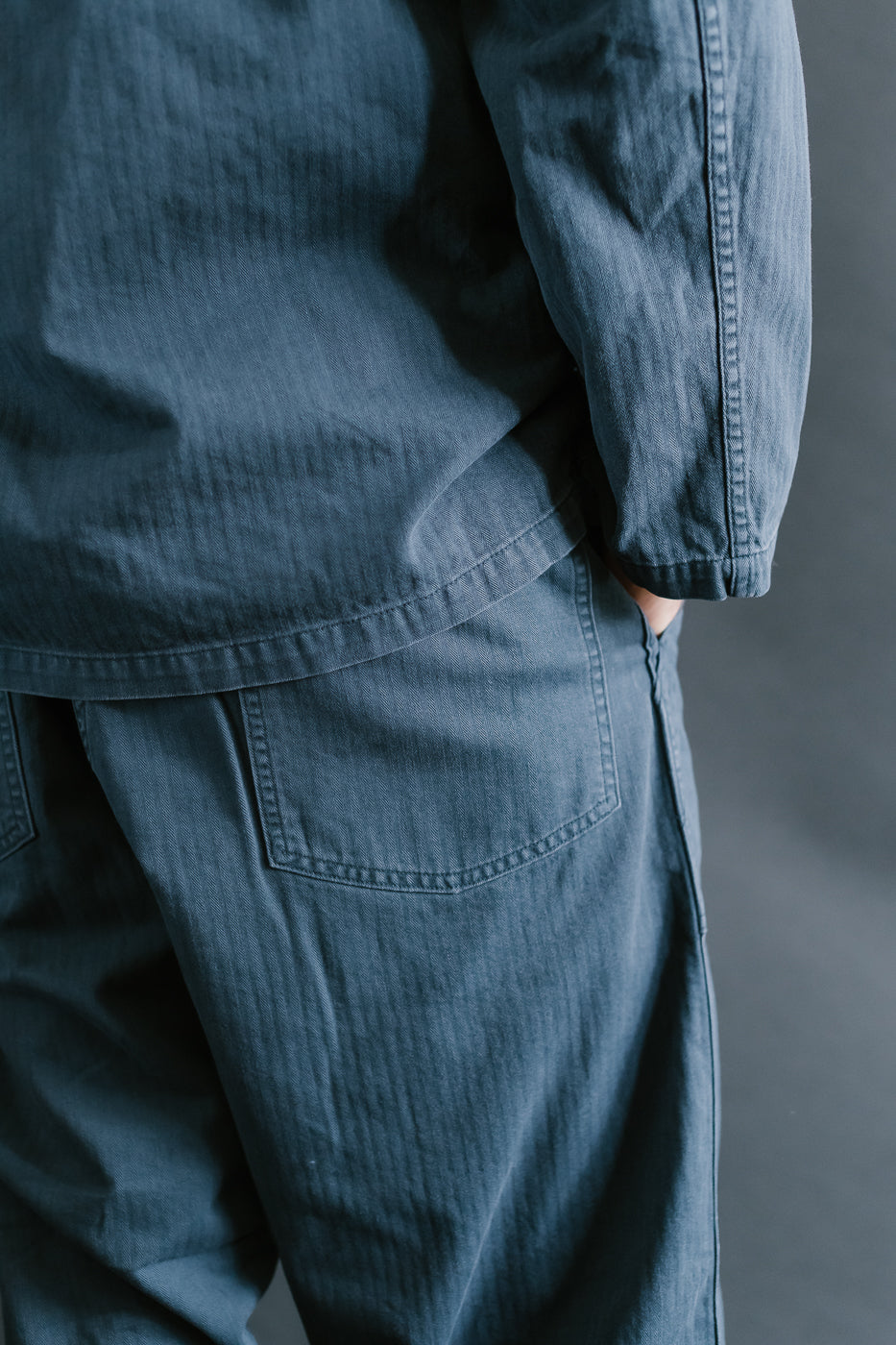 01-5103-02 - Herringbone Summer Fatigue Pants - Navy