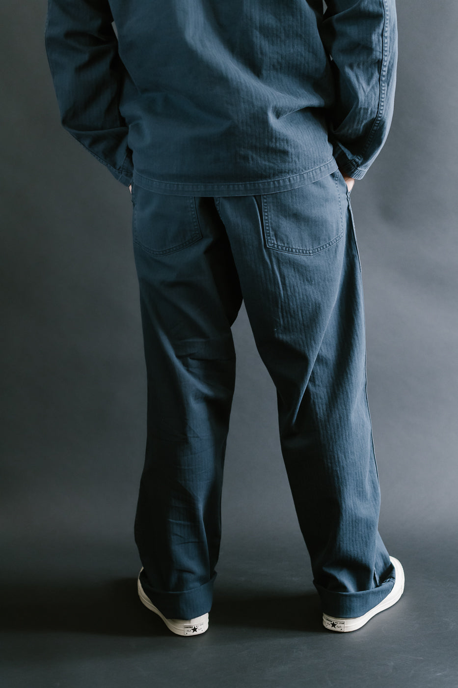 01-5103-02 - Herringbone Summer Fatigue Pants - Navy