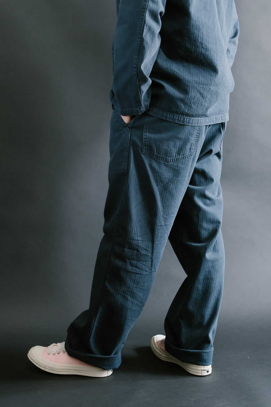01-5103-02 - Herringbone Summer Fatigue Pants - Navy