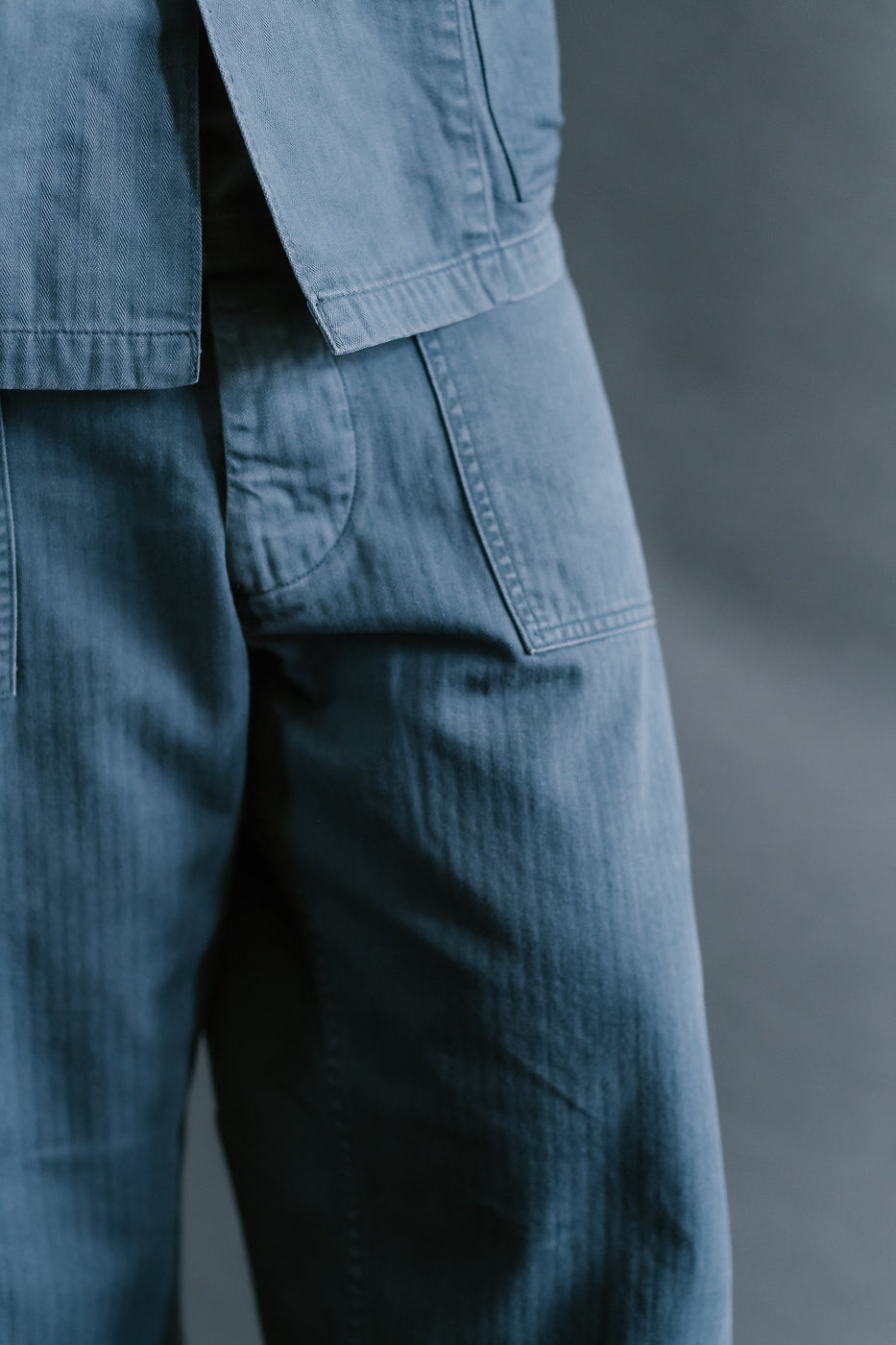 01-5103-02 - Herringbone Summer Fatigue Pants - Navy
