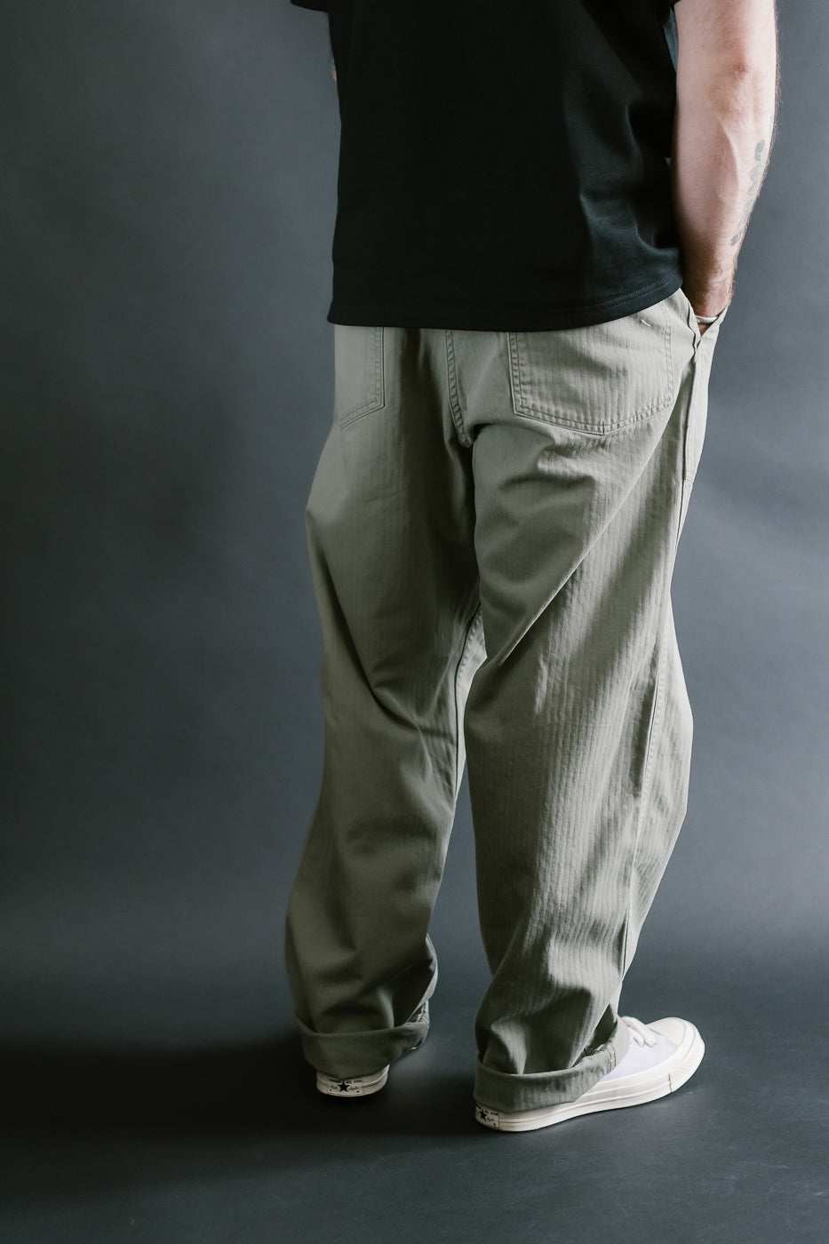 01-5103-16 - Herringbone Summer Fatigue Pants - Green