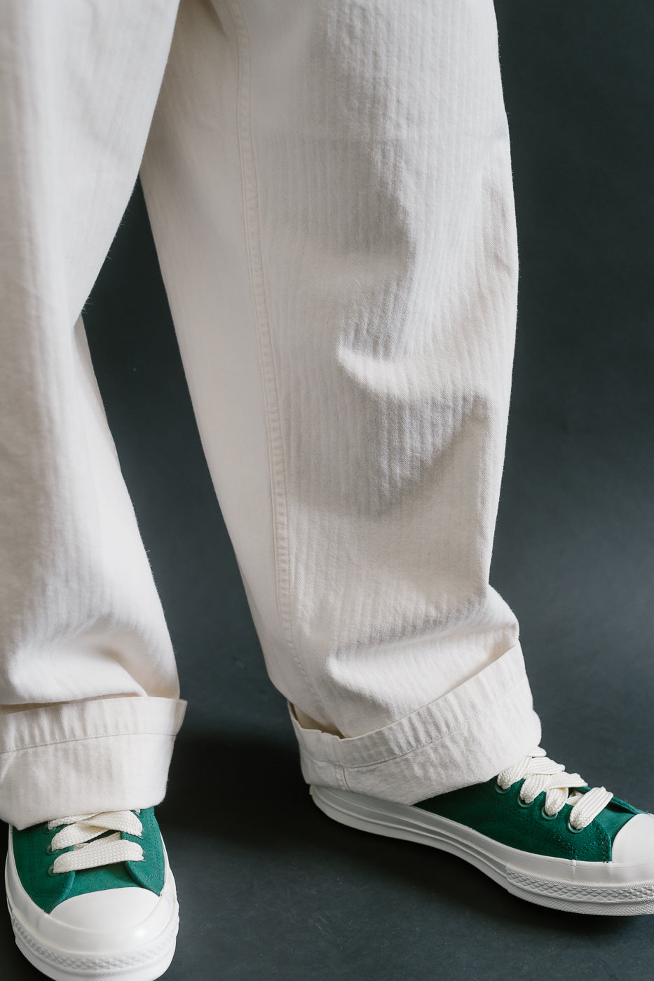 01-5103-66 - Herringbone Summer Fatigue Pants - Ecru