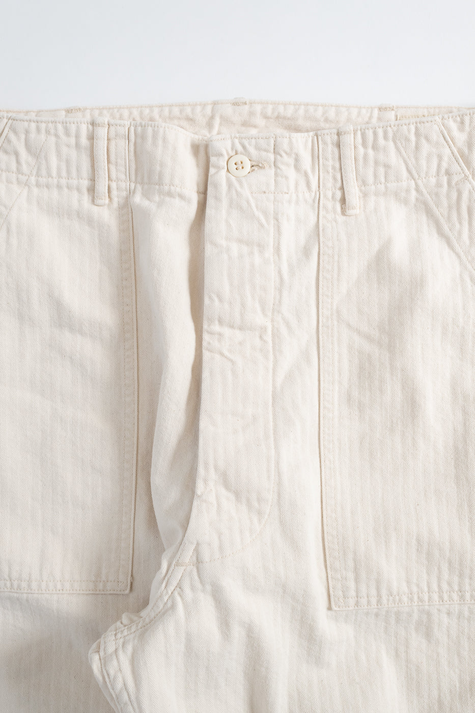 01-5103-66 - Herringbone Summer Fatigue Pants - Ecru