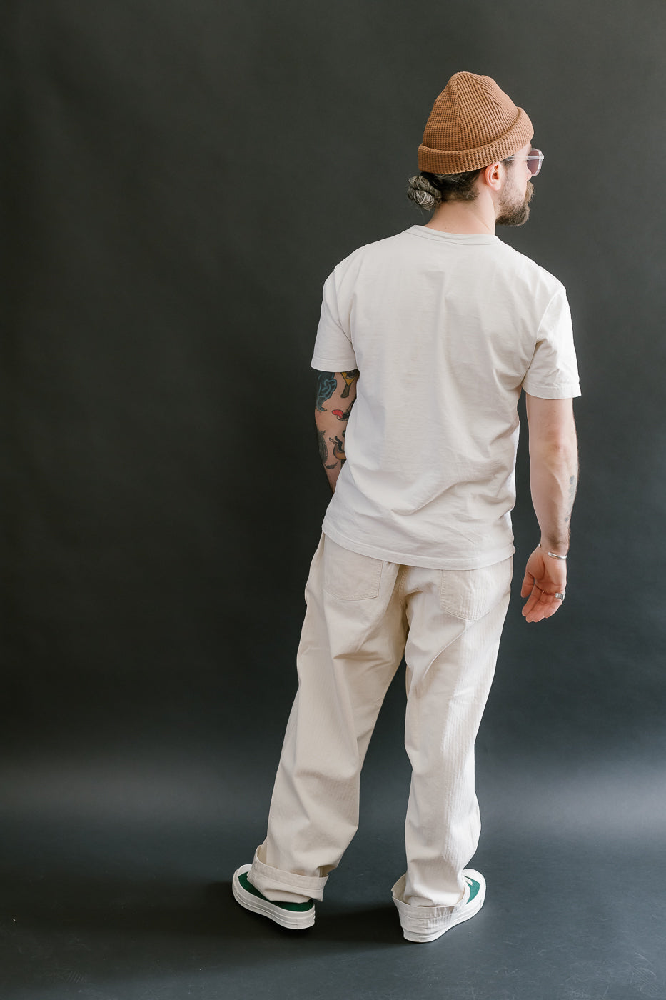 01-5103-66 - Herringbone Summer Fatigue Pants - Ecru