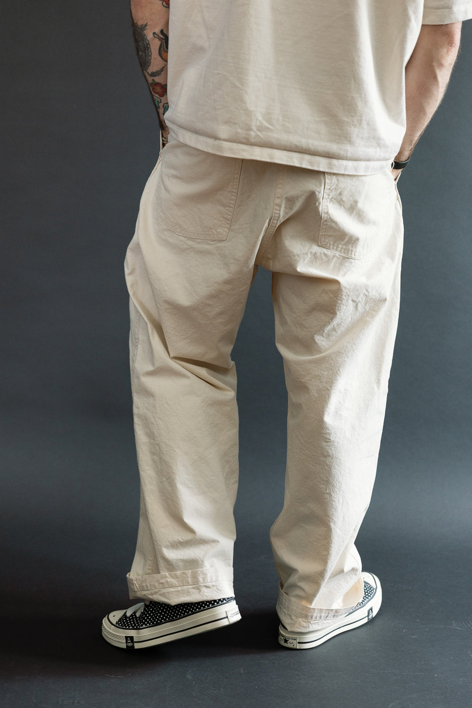 01-5103-M66 - Lightweight Duck Canvas Summer Fatigue Pants - Ecru