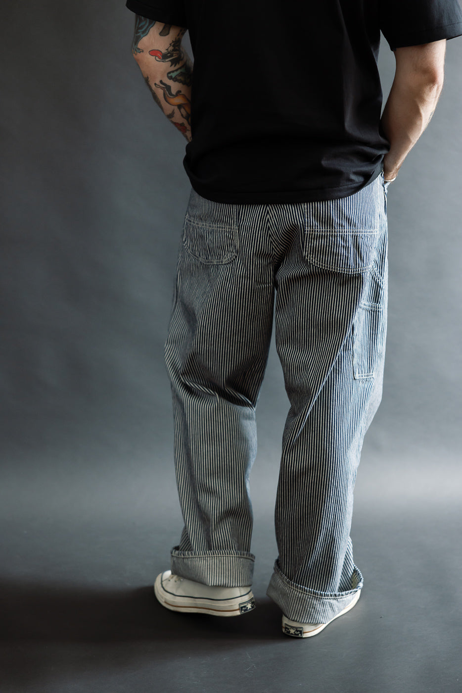 01-5126-181 - 30s Hickory Painter's Pants Wide Fit - Indigo, Ecru