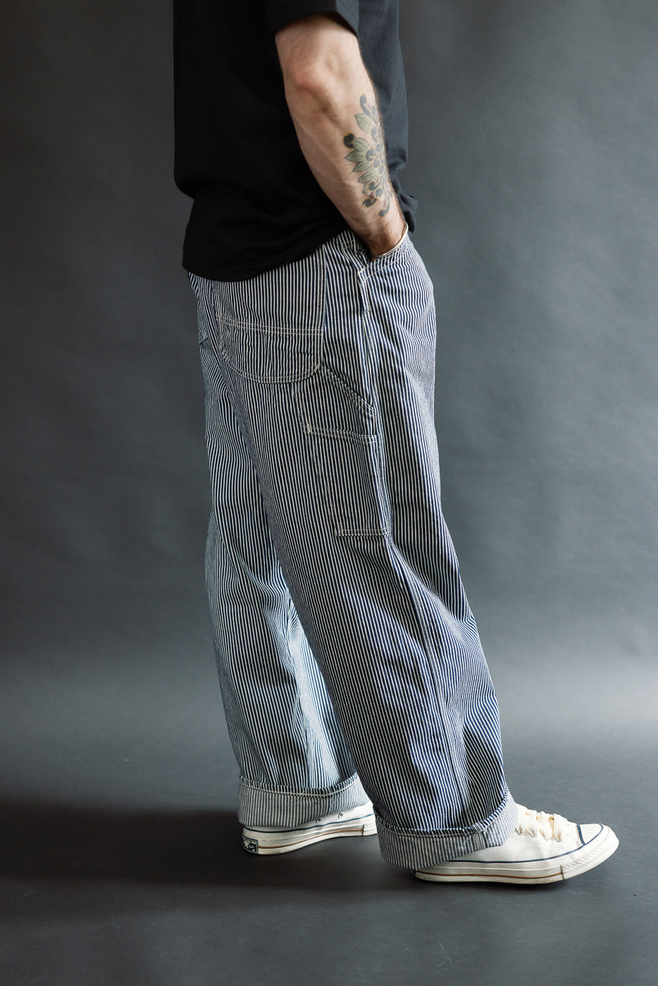 01-5126-181 - 30s Hickory Painter's Pants Wide Fit - Indigo, Ecru