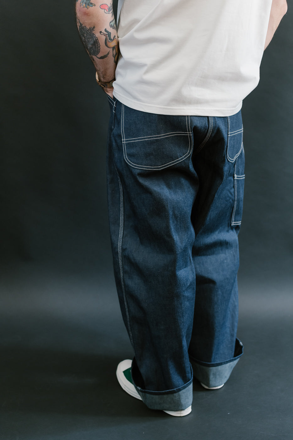01-5126-80 - 30s Painter's Pants Rigid Indigo Chambray - Wide Fit