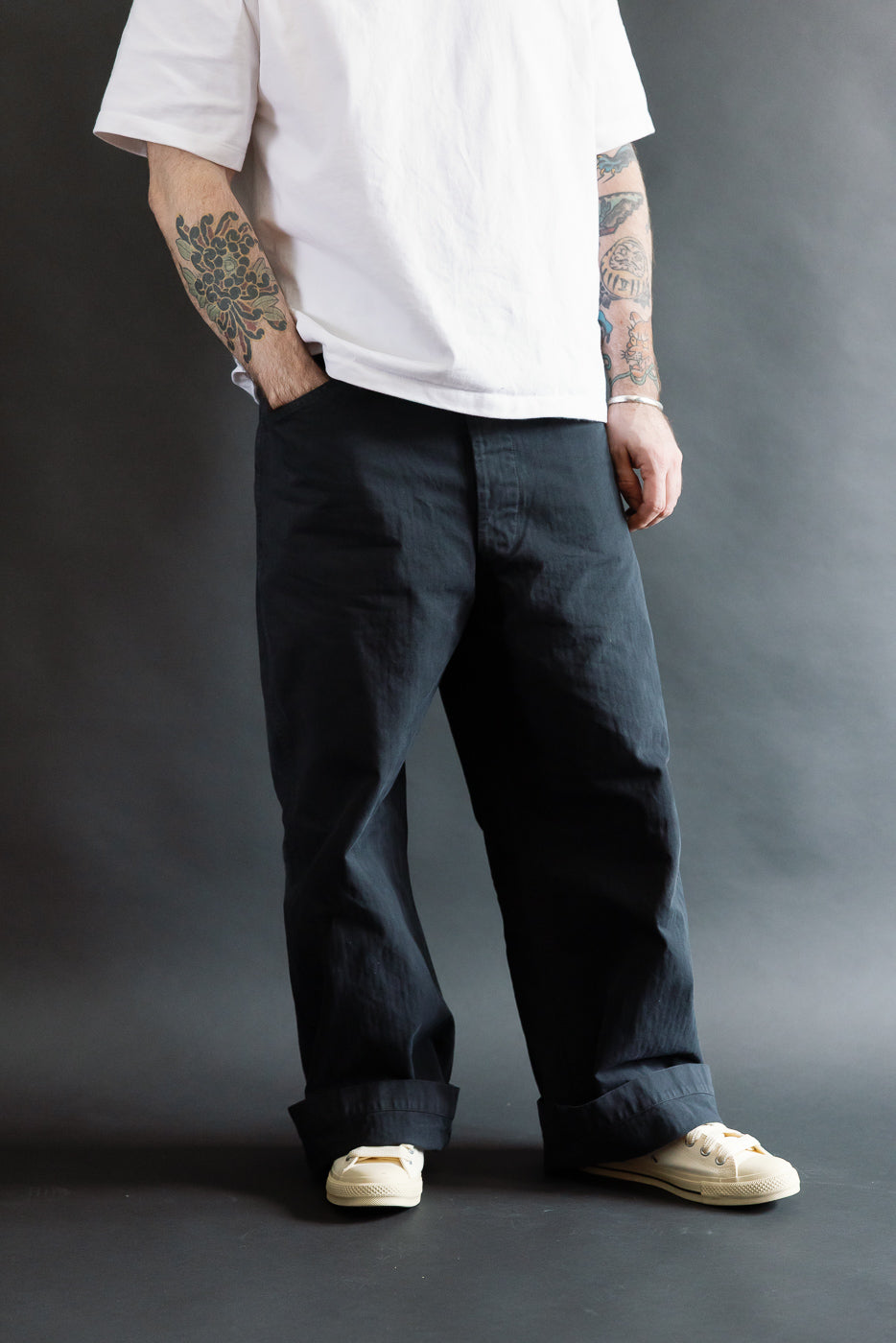 01-5210-61K - USMC Herringbone Wide Fit Utility Trousers - Black