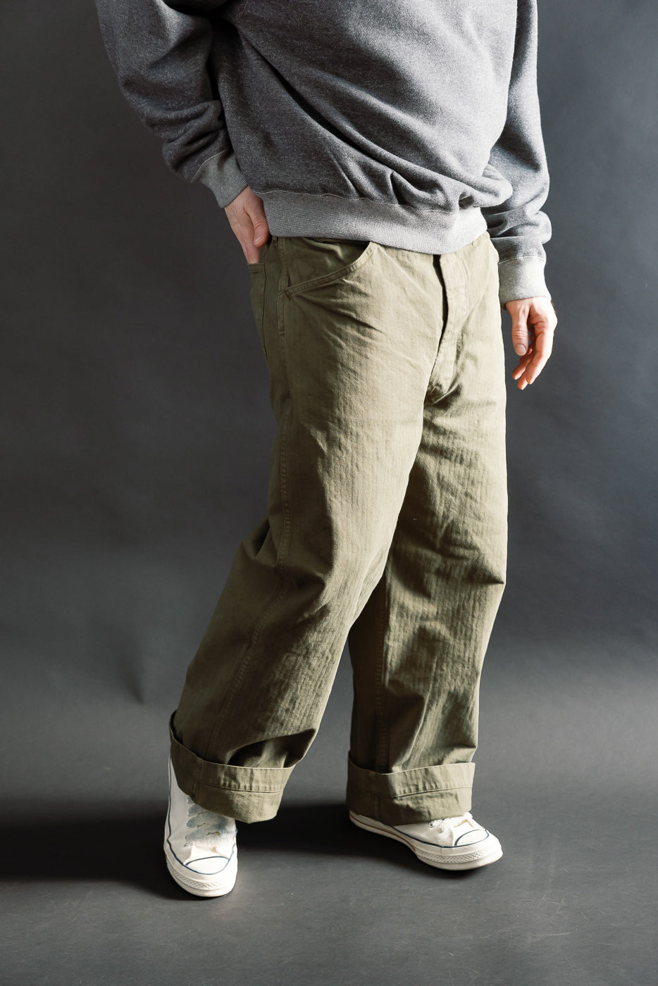 01-5210-77K - USMC Herringbone Wide Fit Utility Trousers - Dark