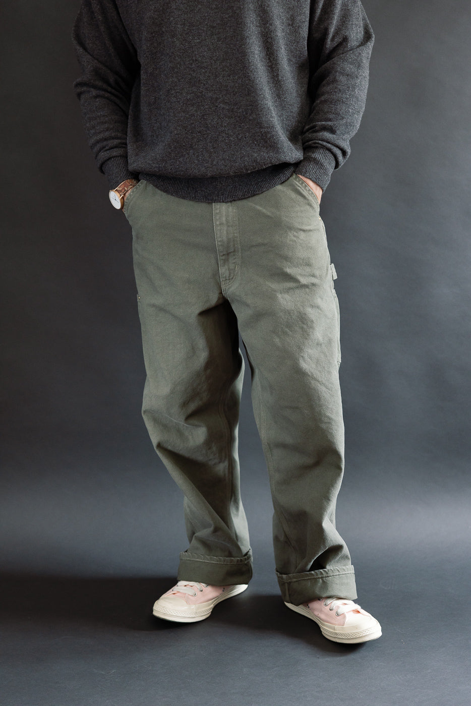 01-5328-76 - Dad's Fit Painter's Pants Canvas - Army Green