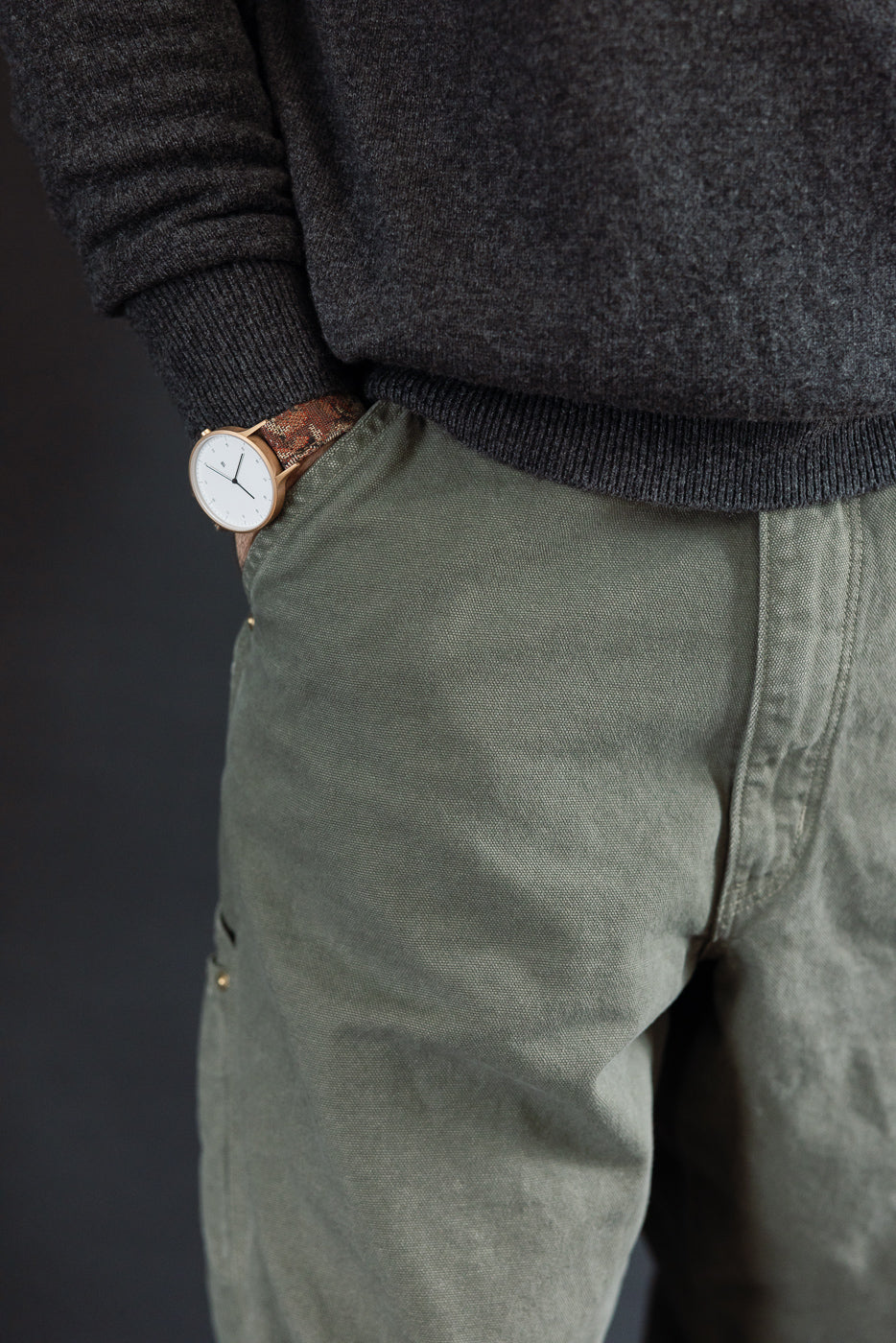 01-5328-76 - Dad's Fit Painter's Pants Canvas - Army Green