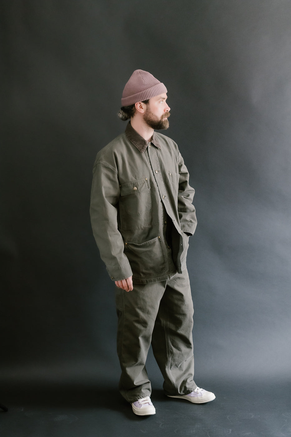 01-5328-76- Dad's Fit Painter's Pants Canvas - Army Green