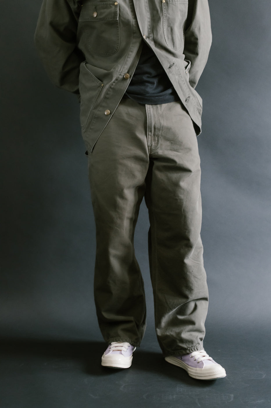 01-5328-76- Dad's Fit Painter's Pants Canvas - Army Green