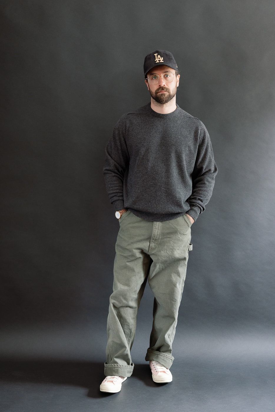 01-5328-76 - Dad's Fit Painter's Pants Canvas - Army Green | Dant