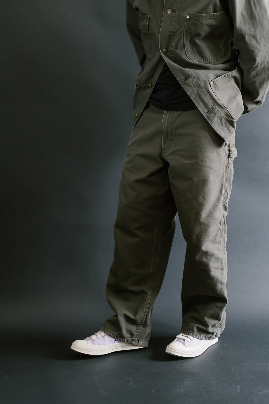 01-5328-76- Dad's Fit Painter's Pants Canvas - Army Green