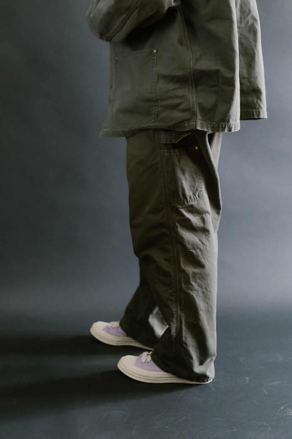 01-5328-76- Dad's Fit Painter's Pants Canvas - Army Green