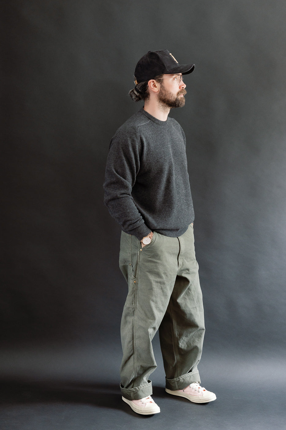 01-5328-76 - Dad's Fit Painter's Pants Canvas - Army Green