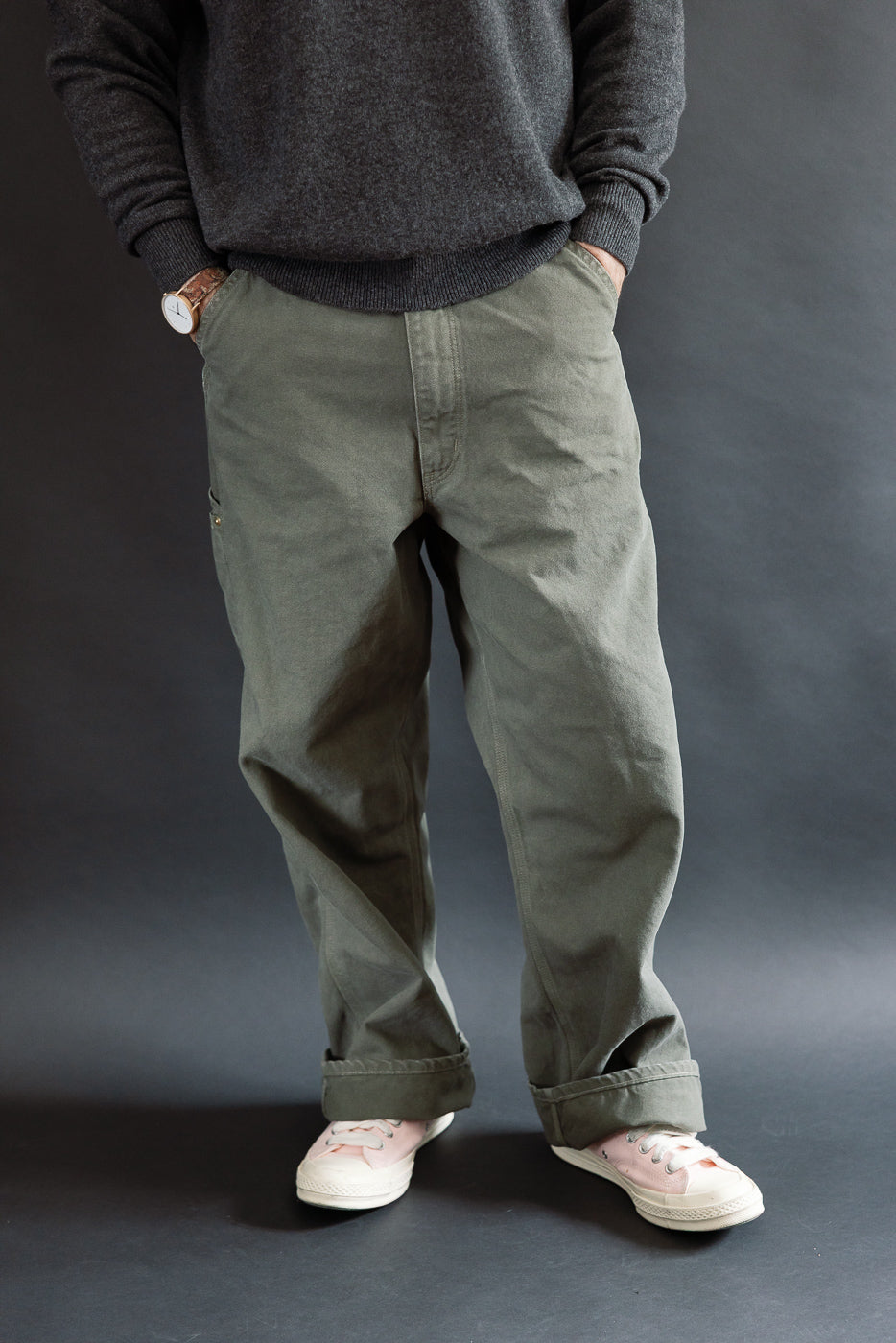 01-5328-76 - Dad's Fit Painter's Pants Canvas - Army Green