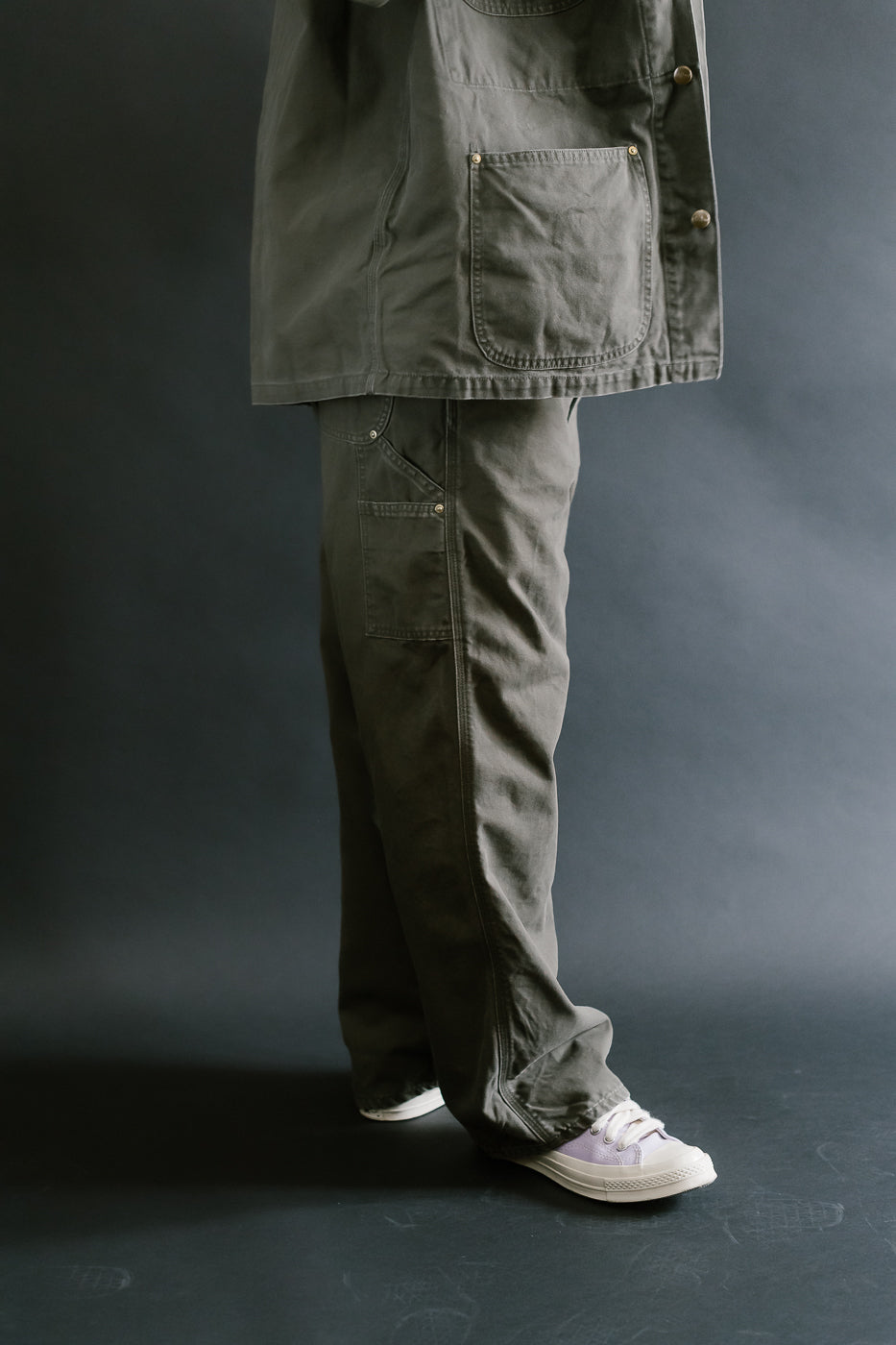 01-5328-76- Dad's Fit Painter's Pants Canvas - Army Green