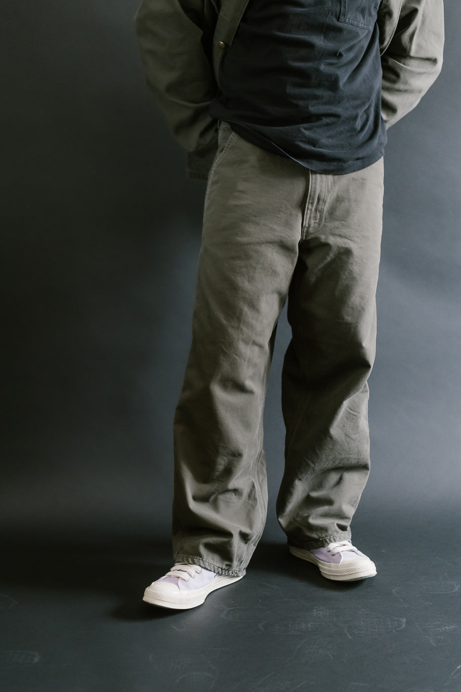 01-5328-76- Dad's Fit Painter's Pants Canvas - Army Green