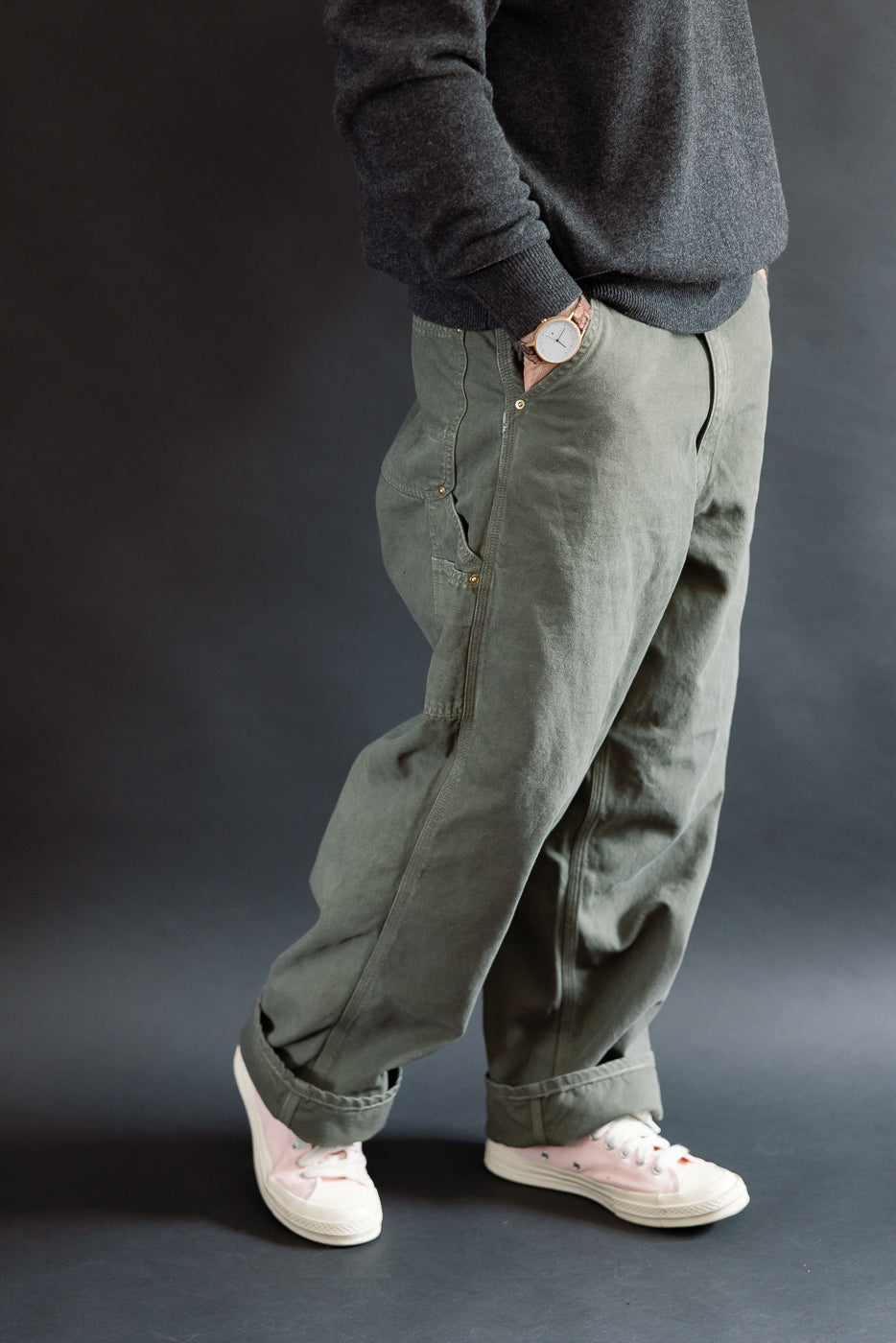 01-5328-76 - Dad's Fit Painter's Pants Canvas - Army Green