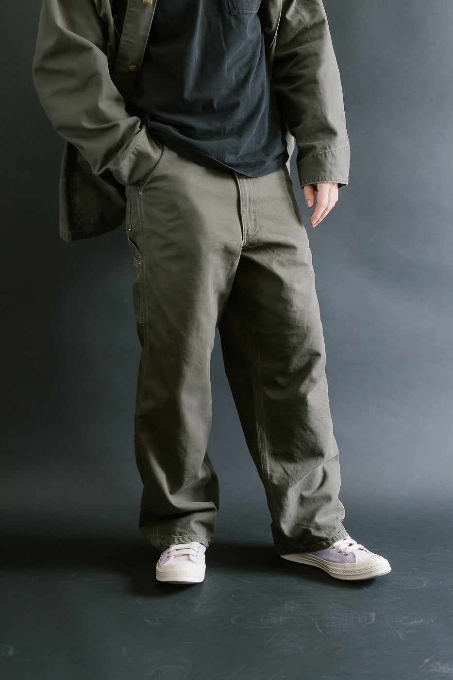 01-5328-76- Dad's Fit Painter's Pants Canvas - Army Green