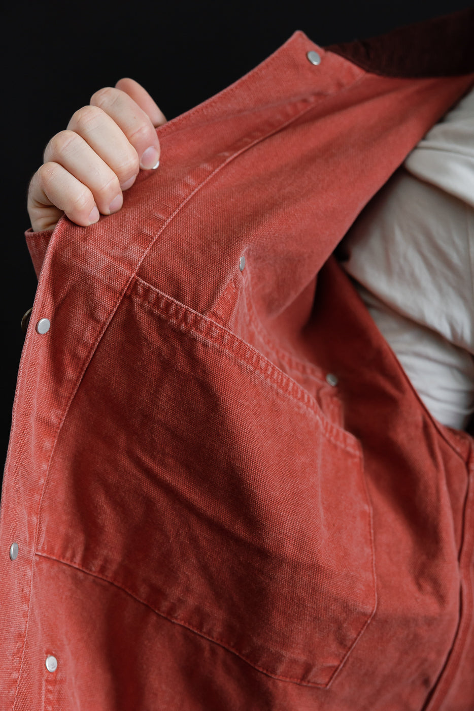 01-6034-25S - Relaxed Fit Coverall Jacket - Red