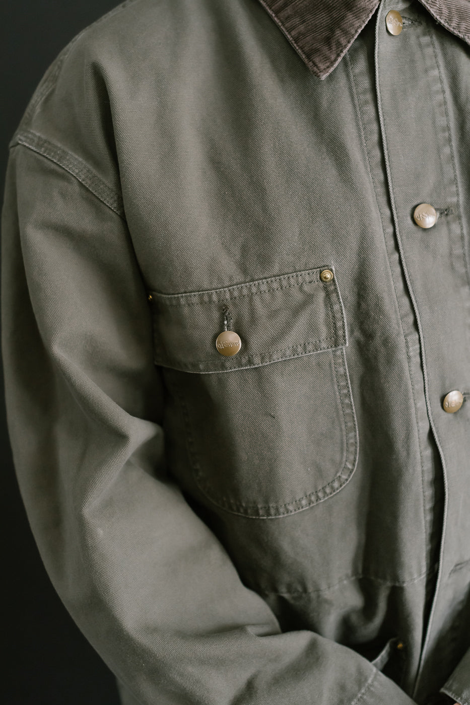 01-6034-76 - Relaxed Fit Coverall Jacket - Army Green