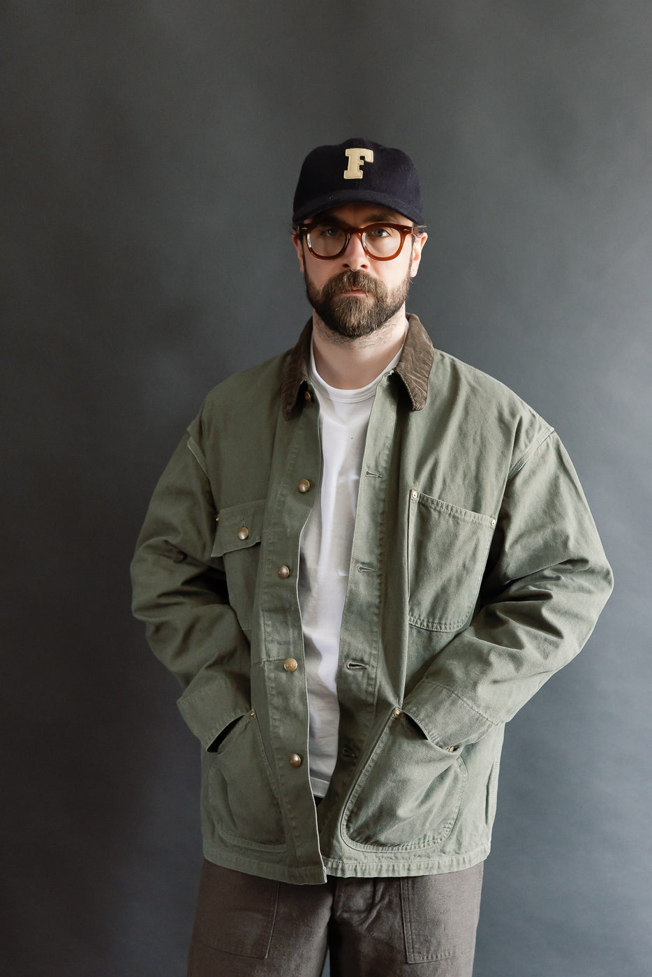 01-6034-76S - Relaxed Fit Coverall Jacket - Army Green | Dant