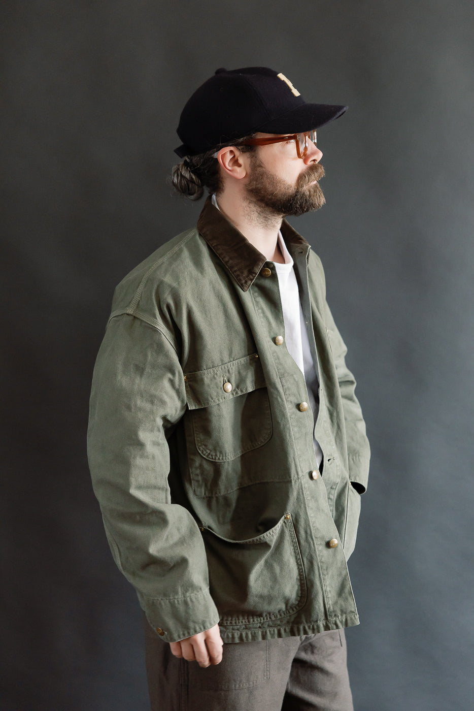 01-6034-76S - Relaxed Fit Coverall Jacket - Army Green | Dant