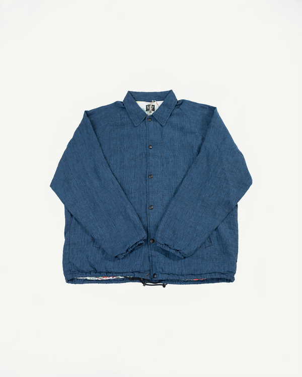 01-6050-101 - Linen Coach Jacket - Indigo Check | Dant