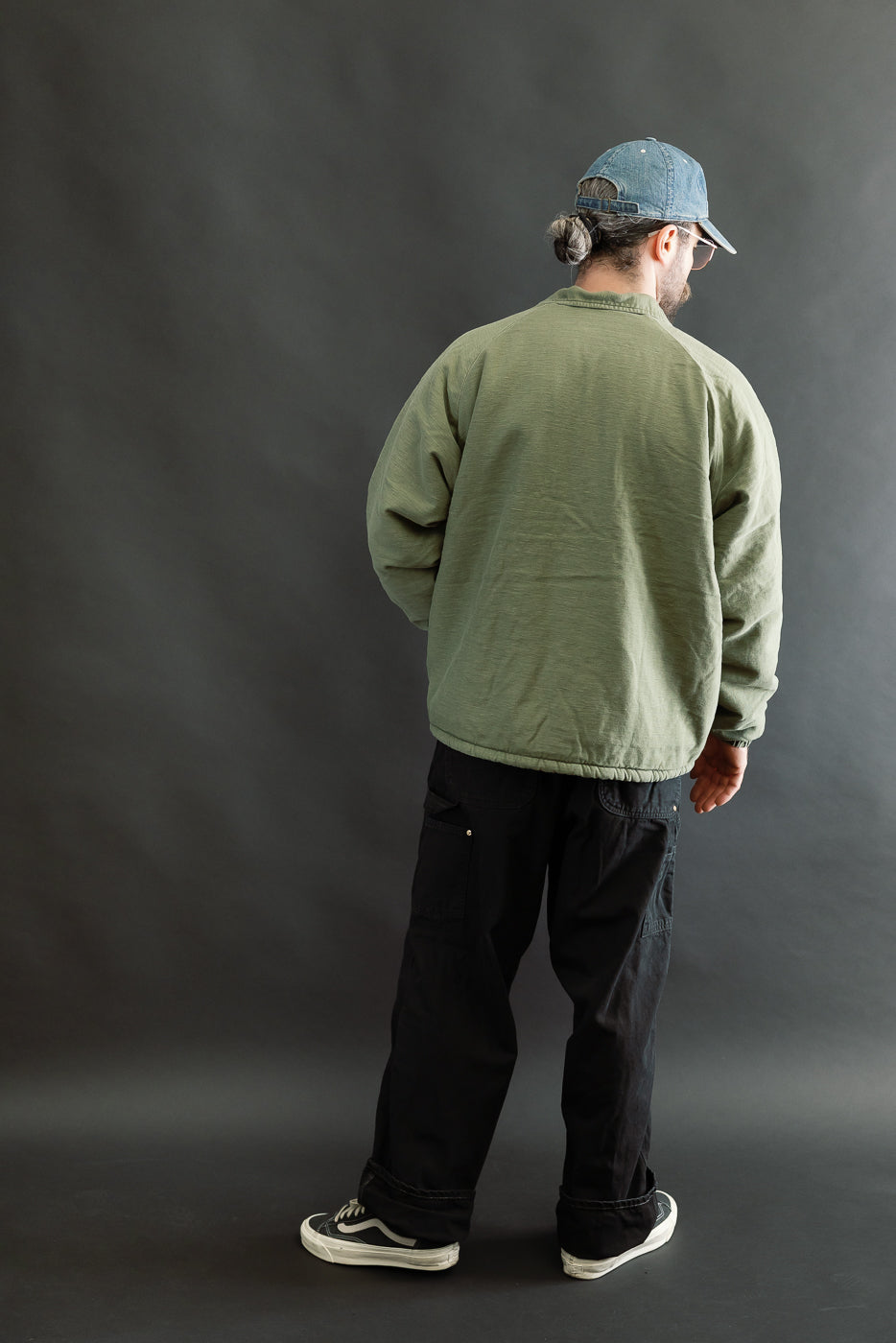 01-6050-77 - Vintage Washed Coach Jacket w/Fleece Lining - Dark Olive