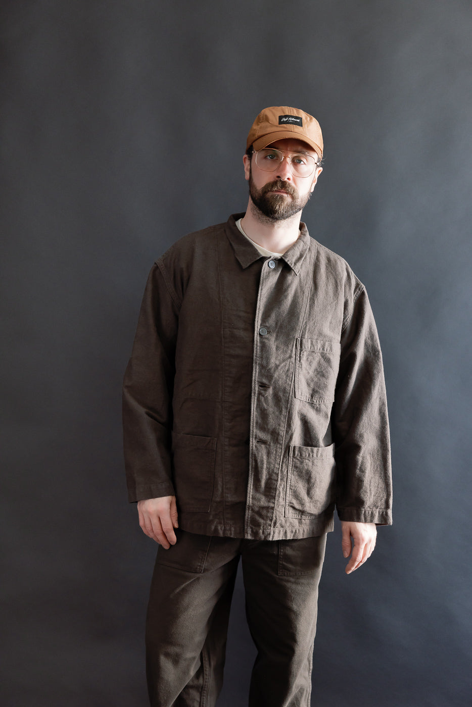 01-6061-60K - Moleskin Simple Work Jacket - Charcoal | Dant