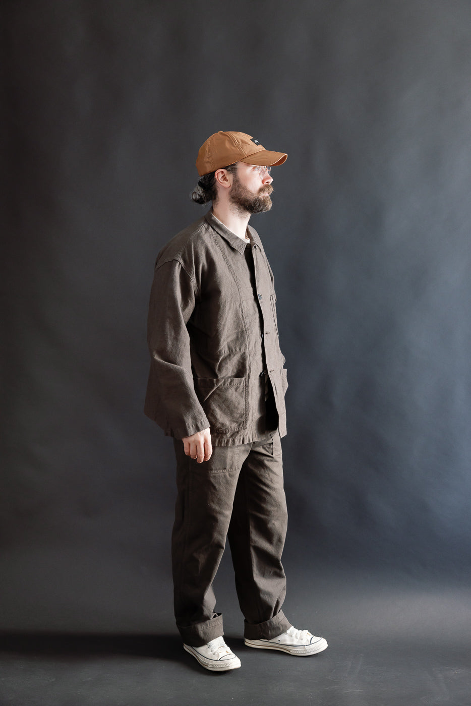 01-6061-60K - Moleskin Simple Work Jacket - Charcoal | Dant