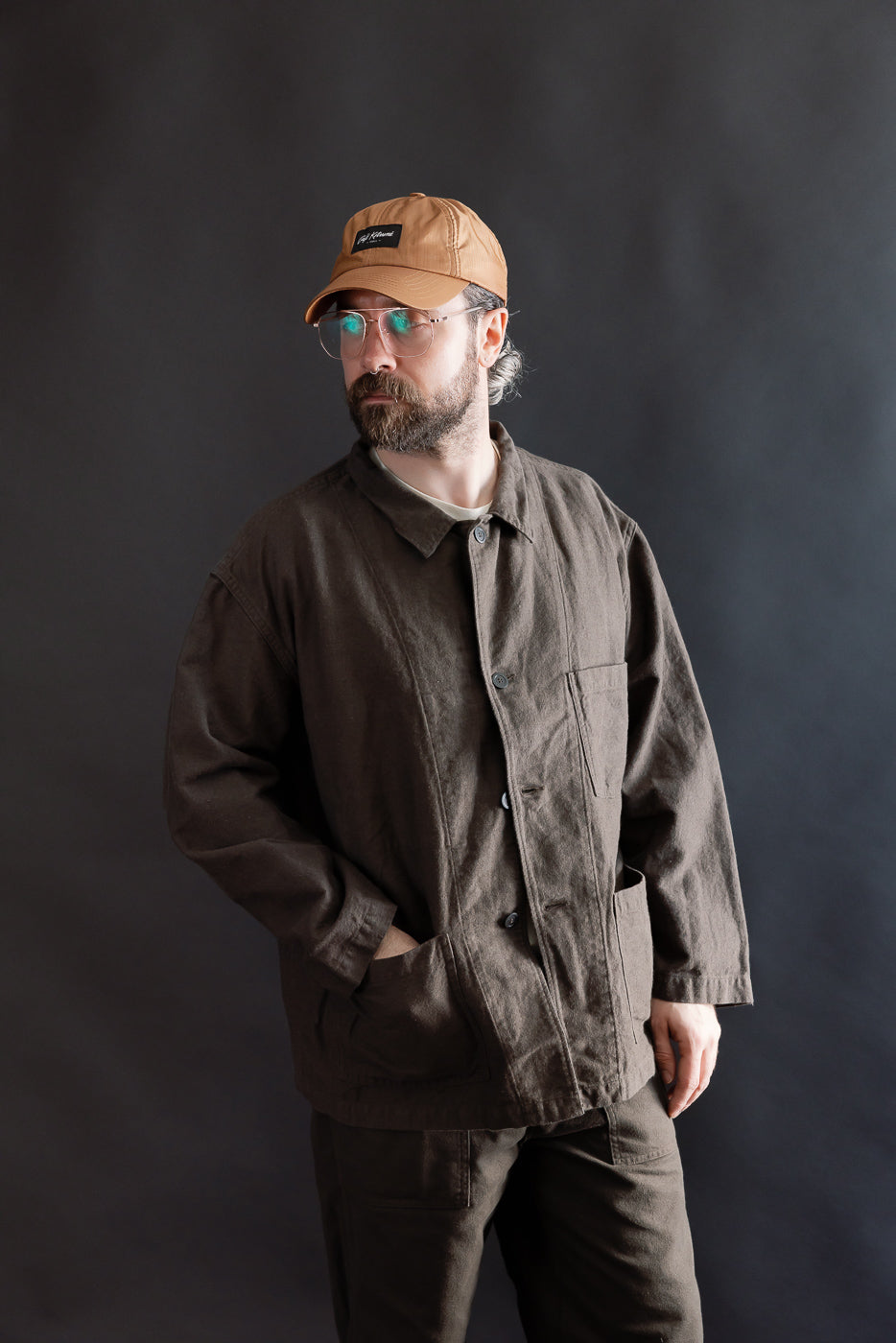 01-6061-60K - Moleskin Simple Work Jacket - Charcoal | Dant