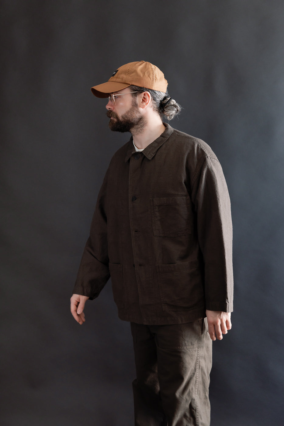 01-6061-60K - Moleskin Simple Work Jacket - Charcoal | Dant