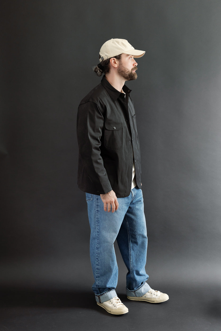 Full body side view of a 5'9