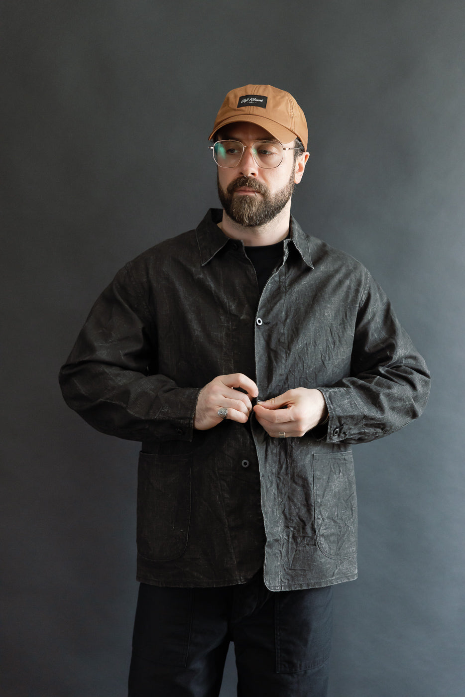 01-6250-61 - WWII 40's Sumi Coated Linen Coverall - Black | Dant